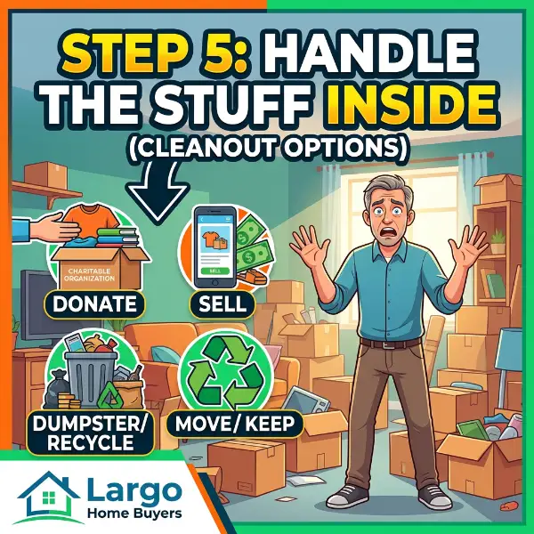 Sell my inherited house in largo 54 Boxes and furniture left in an inherited pinellas county home during a cleanout